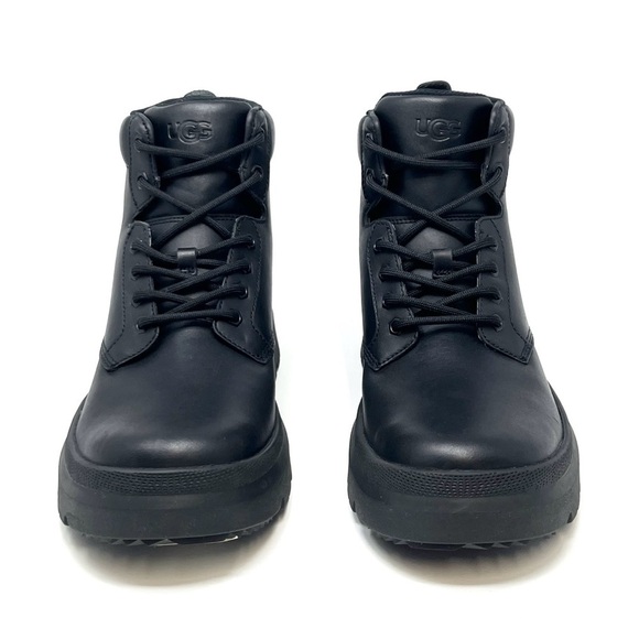 NEW Ugg  Burleigh Chukka Boots Black Leather Men’s Size 8 Combat Ankle Wool New main image 10